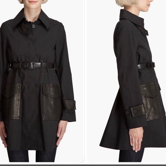 Theory Jackets & Blazers - New! Theory Cedrica Trench Coat with Leather Pockets M